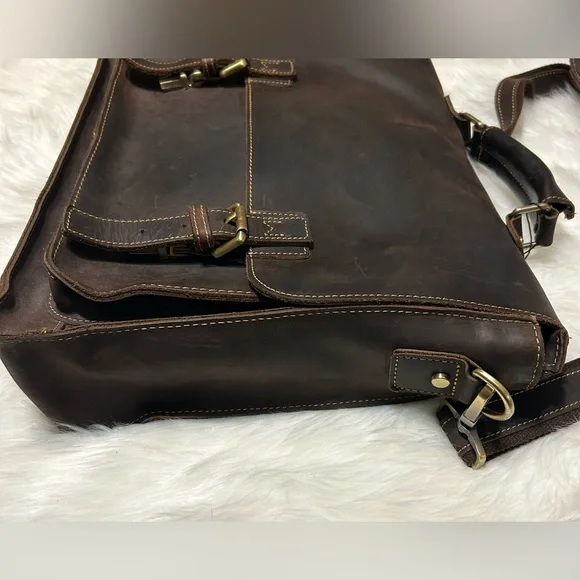 Rowan Full Grain Water Buffalo Leather Briefcase for Men - Picture 9 of 16